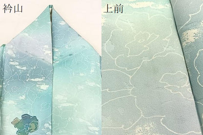 平和屋着物▽上質な小紋 単衣 舞花文 暈し染め 正絹 逸品 BAAS8187yc