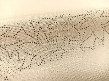平和屋着物▽上質な紬　単衣　ヱ霞更紗花文　正絹　逸品　BAAS8195yc