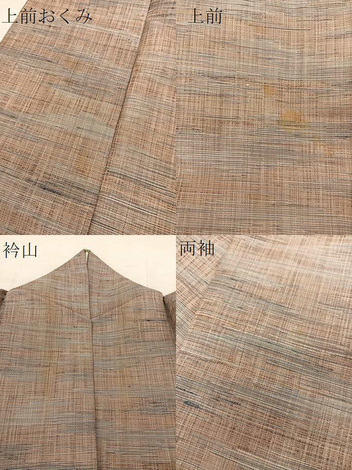 平和屋着物▽上質な紬 単衣 絣文様 正絹 逸品 BAAS8198yc