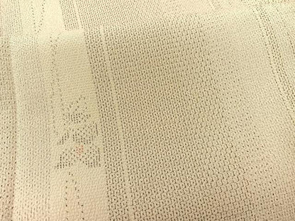 平和屋着物▽本塩沢 単衣 110亀甲 花間道 正絹 逸品 BAAS8307hv