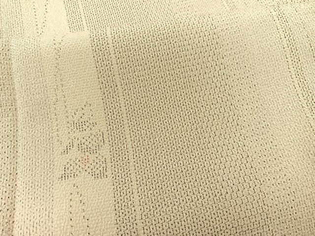 平和屋着物▽本塩沢 単衣 110亀甲 花間道 正絹 逸品 BAAS8307hv