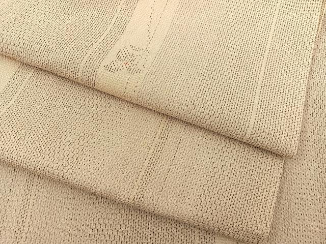 平和屋着物▽本塩沢 単衣 110亀甲 花間道 正絹 逸品 BAAS8307hv