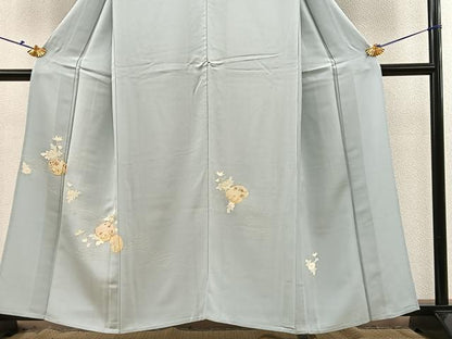 平和屋着物▽訪問着 単衣 駒刺繍 流水花文 金彩 鈴乃屋扱い 正絹 逸品 BAAS8310hv