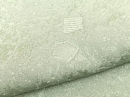 平和屋着物▽上質な色無地　単衣　泊散らし地紋　山葵色　正絹　逸品　未使用　BAAS8311hv