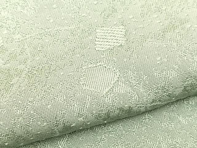 平和屋着物▽上質な色無地　単衣　泊散らし地紋　山葵色　正絹　逸品　未使用　BAAS8311hv