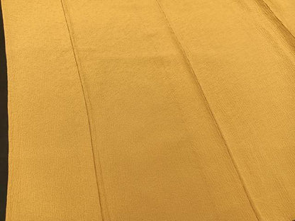 平和屋着物▽上質な色無地 単衣 ふくれ織り 黄朽葉色 正絹 逸品 BAAS8312hv