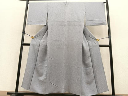 平和屋着物▽上質な色無地 単衣 宝尽くし地紋 薄梅鼠色 正絹 逸品 BAAS8313hv