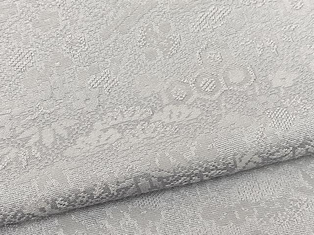 平和屋着物▽上質な色無地 単衣 宝尽くし地紋 薄梅鼠色 正絹 逸品 BAAS8313hv