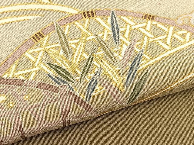平和屋着物▽訪問着 単衣 御所解花文 暈し染め 金彩 正絹 逸品 BAAS8315hv