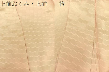 平和屋着物▽上質な色無地 単衣 瓦地紋 雄黄色 正絹 逸品 BAAS8318hv