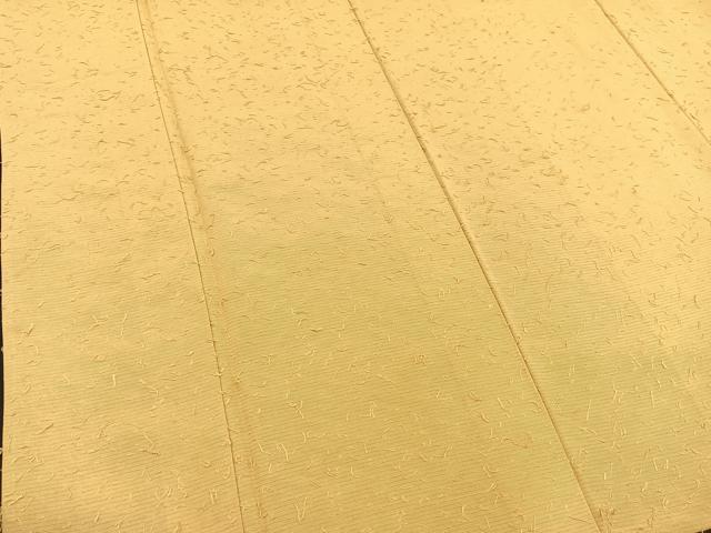 平和屋着物▽髭紬　色無地　単衣　花葉色　正絹　逸品　BAAS8326hv