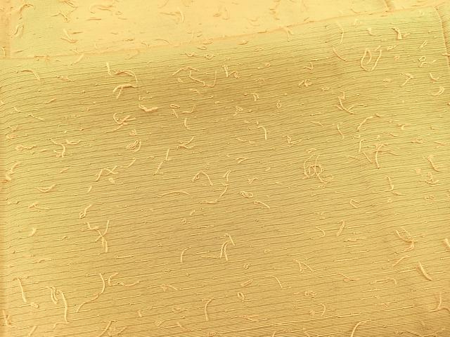 平和屋着物▽髭紬　色無地　単衣　花葉色　正絹　逸品　BAAS8326hv