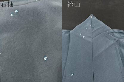 平和屋着物▽上質な小紋　単衣　小花　正絹　逸品　BAAS8332hv