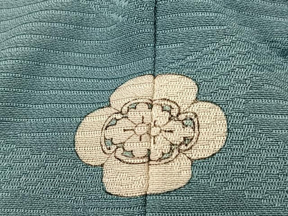 平和屋着物▽上質な色無地 単衣 竜田川地紋 薄青色 正絹 逸品 BAAS8346hv