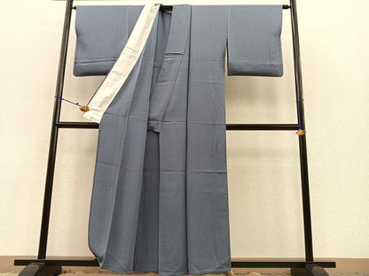 平和屋着物▽上質な色無地 単衣 藤鼠色 正絹 逸品 BAAS8347hv