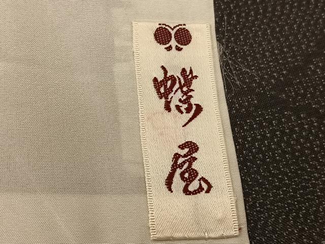 平和屋着物▽訪問着　単衣　紬地　9マルキ　松皮菱花文　正絹　逸品　BAAS8348hv