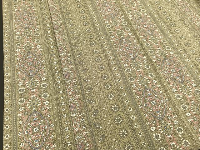 平和屋着物▽上質な小紋 単衣 紬地 花間道 正絹 逸品 BAAS8352hv