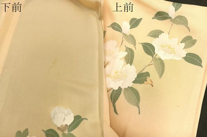 平和屋着物▽訪問着 単衣 枝花文 正絹 逸品 BAAS8370hv