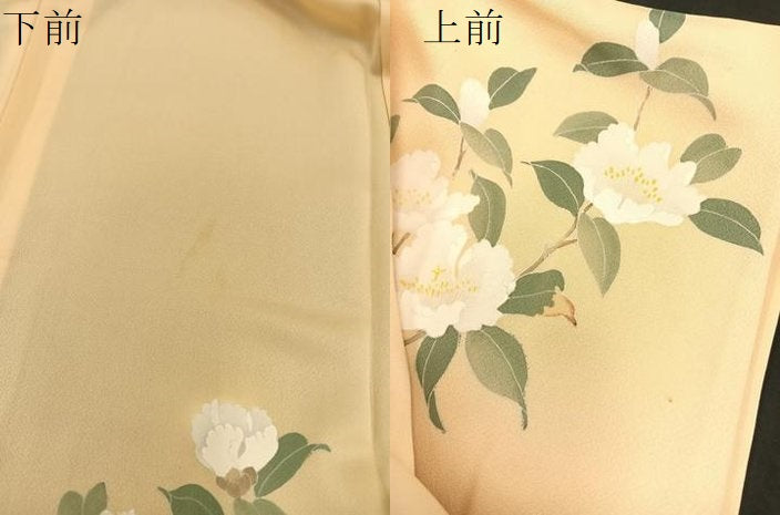 平和屋着物▽訪問着 単衣 枝花文 正絹 逸品 BAAS8370hv