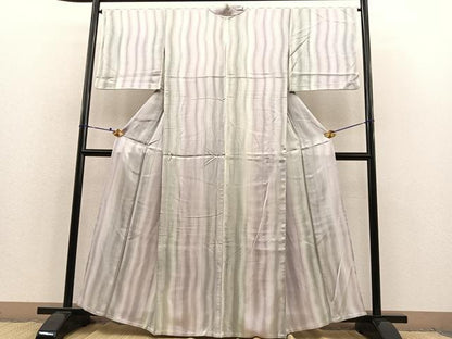 平和屋着物▽上質な小紋 単衣 間道 暈し染め 正絹 逸品 BAAS8371hv