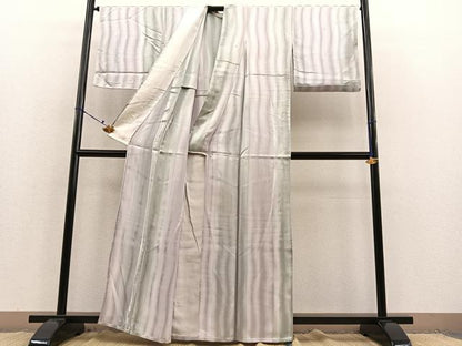 平和屋着物▽上質な小紋 単衣 間道 暈し染め 正絹 逸品 BAAS8371hv