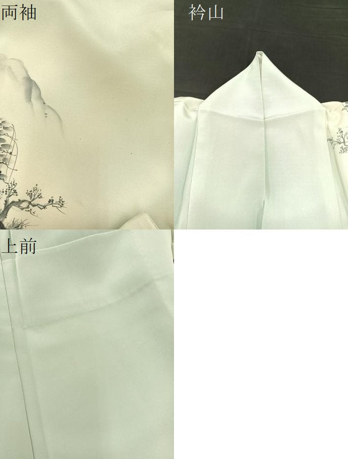 平和屋着物▽訪問着 単衣 手描き 風景文 暈し染め 正絹 逸品 BAAS8373hv