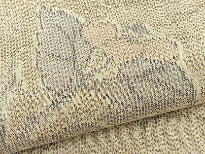 平和屋着物▽上質な紬 単衣 枝花文 正絹 逸品 BAAS8375hv