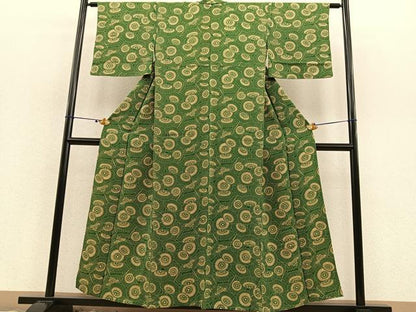 平和屋着物▽上質な小紋 単衣 番傘 正絹 逸品 BAAS8378hv