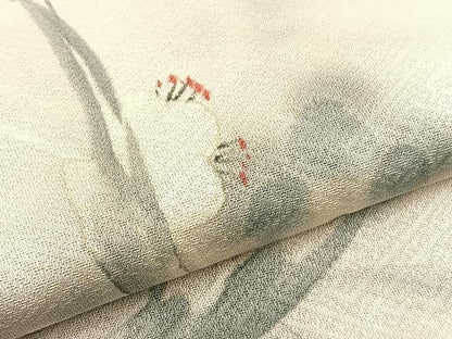 平和屋着物▽染色家 岩浅公展 小紋 単衣 手描き 枝梅文 正絹 逸品 未使用 BAAS8380hv