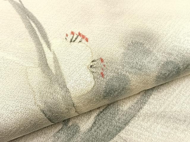 平和屋着物▽染色家 岩浅公展 小紋 単衣 手描き 枝梅文 正絹 逸品 未使用 BAAS8380hv