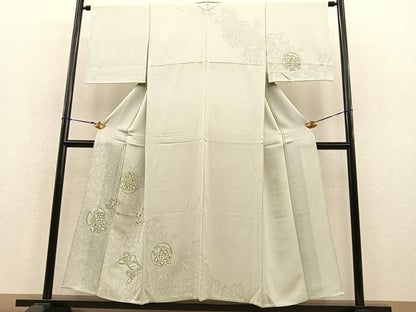 平和屋着物▽訪問着 単衣 刺繍 飾花文 金糸 正絹 逸品 BAAS8381hv
