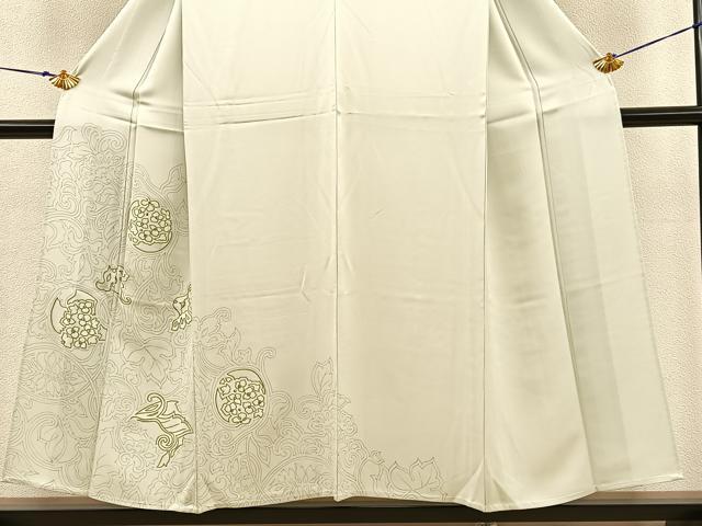 平和屋着物▽訪問着 単衣 刺繍 飾花文 金糸 正絹 逸品 BAAS8381hv