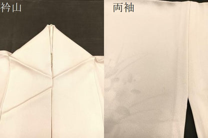 平和屋着物▽訪問着 単衣 手描き 草花文 正絹 逸品 BAAS8382hv