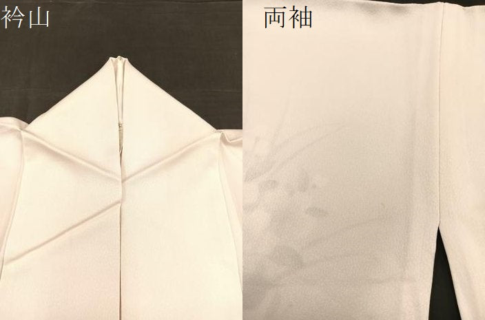 平和屋着物▽訪問着 単衣 手描き 草花文 正絹 逸品 BAAS8382hv