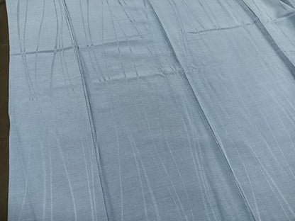 平和屋着物▽上質な色無地 単衣 流水地紋 青藤色 お召縮緬 正絹 逸品 BAAS8386hv