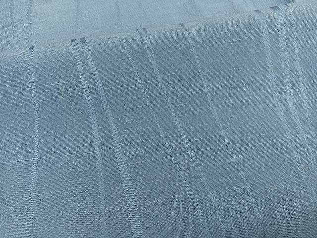 平和屋着物▽上質な色無地 単衣 流水地紋 青藤色 お召縮緬 正絹 逸品 BAAS8386hv