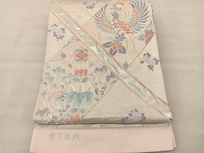 平和屋着物◎六通柄袋帯 唐織 明日香錦 花鳥文 金銀糸 正絹 逸品 BAAS8899ui