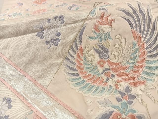 平和屋着物◎六通柄袋帯 唐織 明日香錦 花鳥文 金銀糸 正絹 逸品 BAAS8899ui