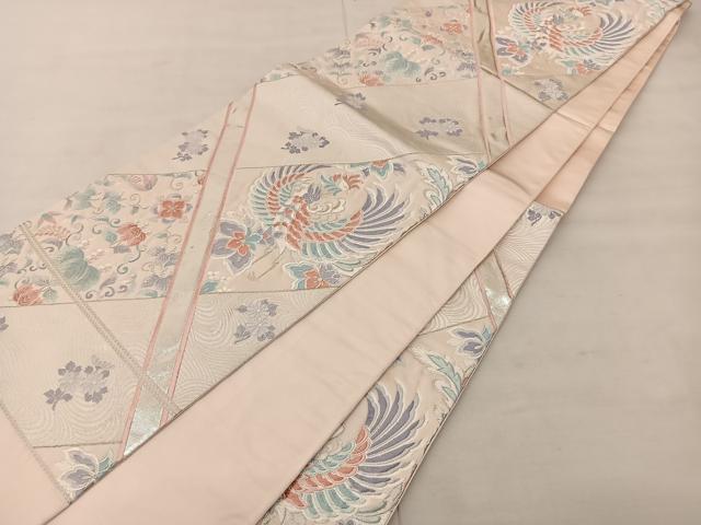 平和屋着物◎六通柄袋帯 唐織 明日香錦 花鳥文 金銀糸 正絹 逸品 BAAS8899ui