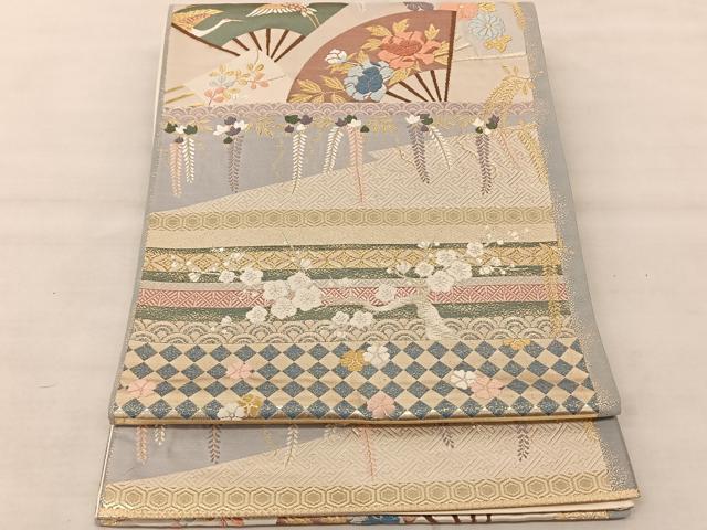 平和屋着物◎六通柄袋帯 唐織 正倉院 割付有職 金銀糸 正絹 逸品 BAAS8915ui