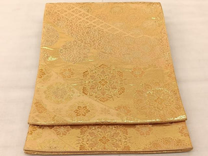 平和屋着物◎六通柄袋帯 正倉院花文 金糸 正絹 逸品 BAAS8917ui