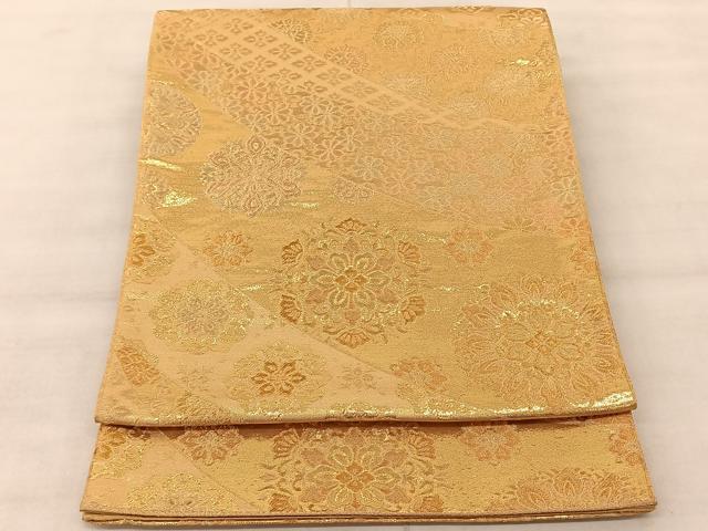平和屋着物◎六通柄袋帯 正倉院花文 金糸 正絹 逸品 BAAS8917ui