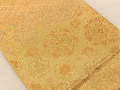 平和屋着物◎六通柄袋帯 正倉院花文 金糸 正絹 逸品 BAAS8917ui