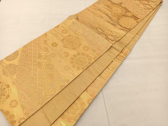 平和屋着物◎六通柄袋帯 正倉院花文 金糸 正絹 逸品 BAAS8917ui