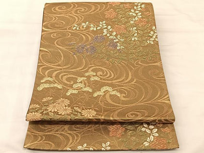 平和屋着物◎六通柄袋帯 天平の香 金糸 正絹 逸品 BAAS8943ui