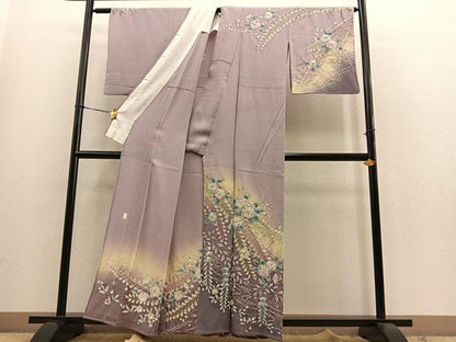 平和屋着物▽訪問着　単衣　作家物　辻が花　正絹　逸品　BAAS9214ow