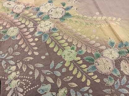 平和屋着物▽訪問着　単衣　作家物　辻が花　正絹　逸品　BAAS9214ow