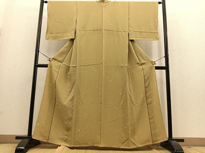 平和屋着物▽上質な小紋 単衣 作家物 草花文 正絹 逸品 BAAS9240ow