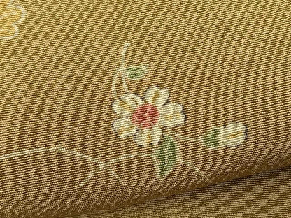 平和屋着物▽上質な小紋 単衣 作家物 草花文 正絹 逸品 BAAS9240ow