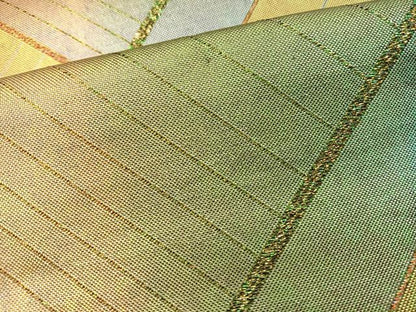 平和屋着物◎青銅佐賀錦　六通柄袋帯　格子文　金彩　引箔　正絹　逸品　BAAS9387ow